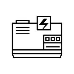 Power Generator Icon Outline Vector Illustration