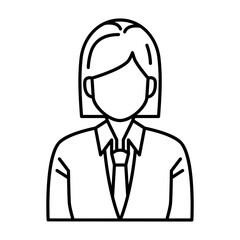 Simple And Clean Business Woman Avatar Icon Outline Vector Illustration