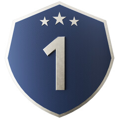 실버 메탈 방패 벳지