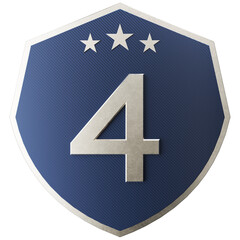 Obraz premium 실버 메탈 방패 벳지