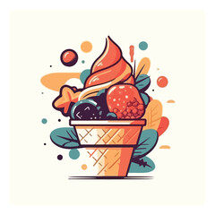 fruit ice cream simple modern logo