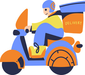 Flat Courier Illustration