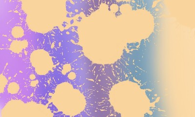 Llilac background with yellow blots. Water splashes