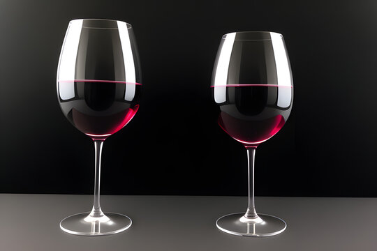 Black white photo glass of wine and grape on black background.
