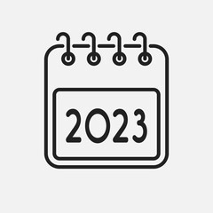 Vector icon calendar year 2023, icon of the year