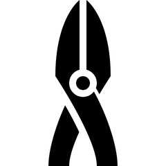 garden scissors black solid icon