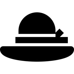 gardening hat black solid icon
