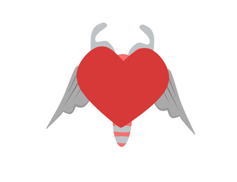 illustration, vector endocrinologist in the shape of a heart and wings