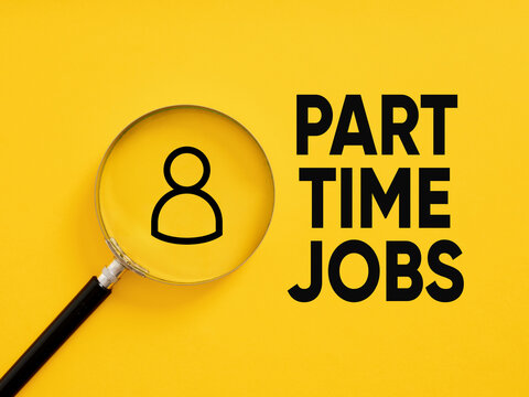 Part time jobs announcement. Business employment and recruitment ad. Working part time. Looking for a part time employee.