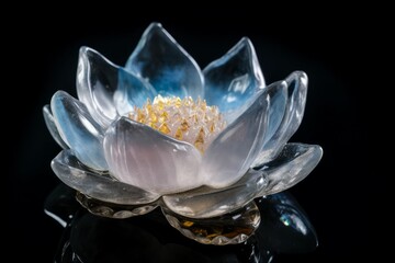 Gold glass lotus. Generate Ai
