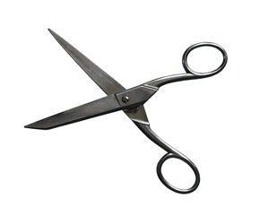 A pair of standard scissors isolated on the transparent background