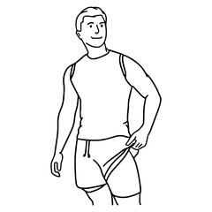 Fototapeta premium Sketch of Man & Gym Enthusiast