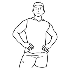 Fototapeta premium Sketch of Man & Gym Enthusiast