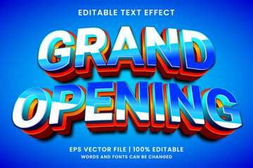 Grand opening 3d editable text effect