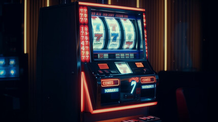 Slot machine in casino. Generative Ai