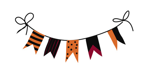 Obraz premium Halloween garland collection, for Halloween party. Vector illustration isolated on white background. Bunting for celebration.