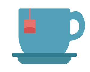 Concept Sleep icons cup of tea. This illustration is a flat, vector cartoon of a cup of tea, designed as a sleep icon. Vector illustration.