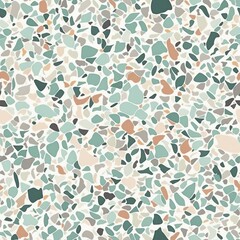 Venetian-style Terrazzo flooring texture in cool colors as a seamless pattern. AI generation.