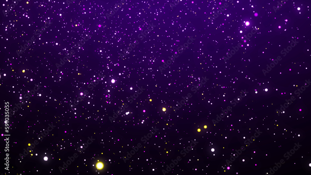 Poster background of falling magic dust particles. abstract magic concept. energy flow of purple particles.