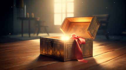 Open gift box. Generative Ai