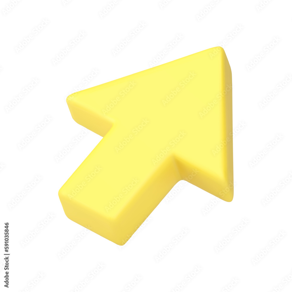 Poster arrow up right diagonal pointer orientation directional badge isometric 3d icon realistic vector