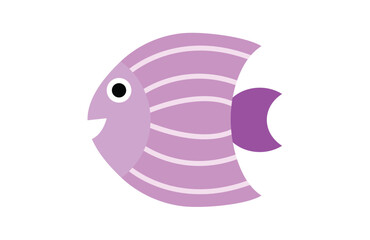 Concept Underwater fishes purple dascyllus fish. This vector illustration depicts an underwater scene featuring a purple-colored dascyllus fish. Vector illustration.
