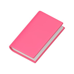 Book textbook literature pink cover academic education knowledge information 3d icon vector