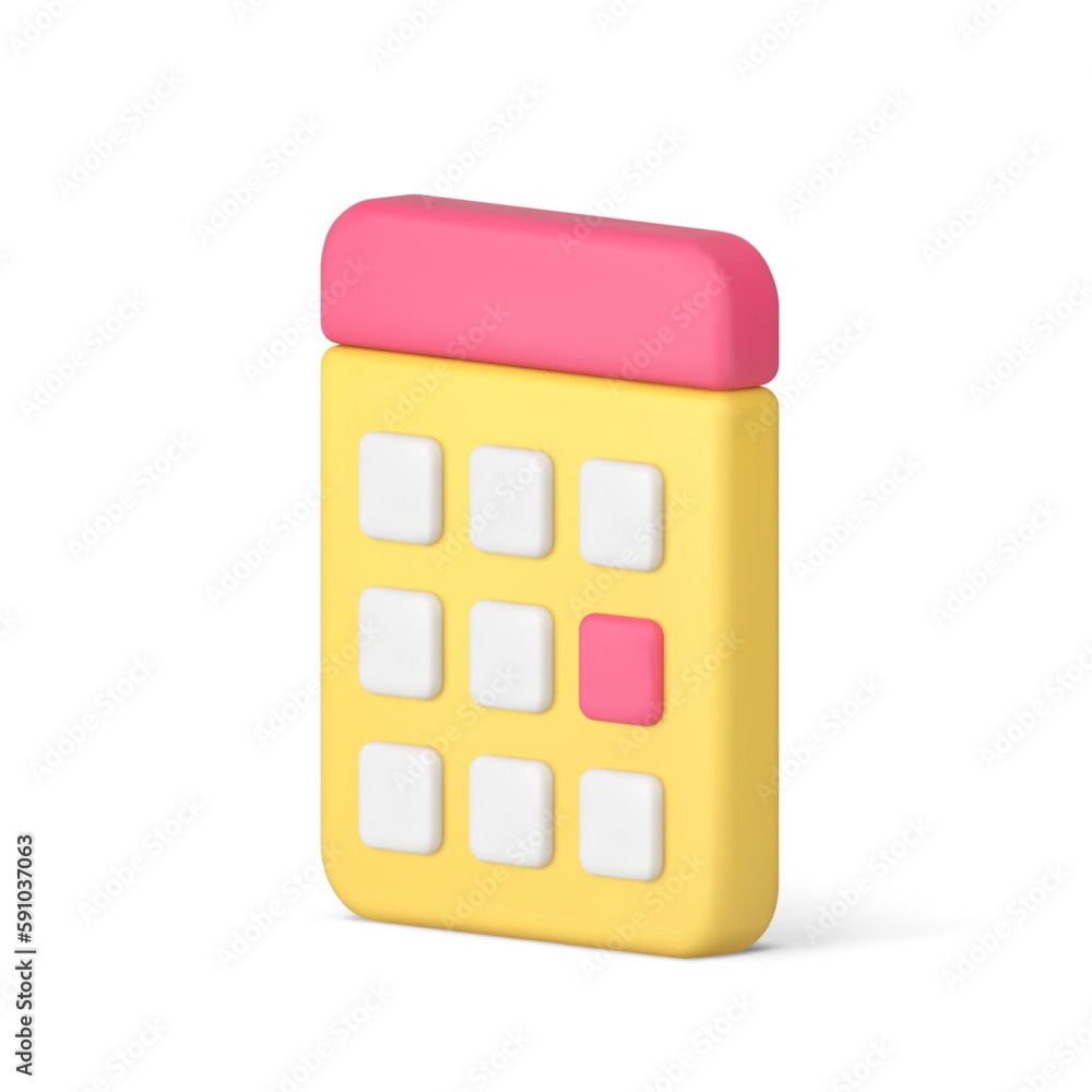 Poster calendar date appointment reminder marker time management countdown badge 3d icon realistic vector