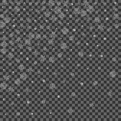 Luminous Dot Background Transparent Vector. Snow Snowflake Card. Metal Confetti January. Grey Luxury Pattern.
