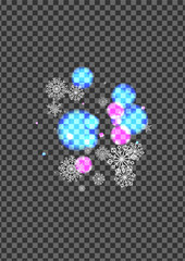 Purple Flake Background Transparent Vector. Blur Decoration Design. White Flyer. Silver Snow Fall. Luxury Illustration.