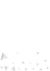 Greyscale Shard Background White Vector. Element Idea Card. Gray Modern Banner. Triangle Effect. Silver Pyramid Design.