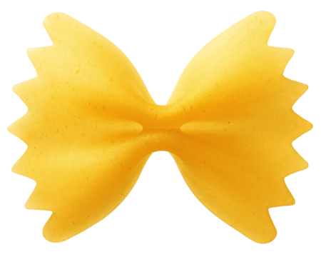 raw Farfalle, uncooked Italian Pasta, isolated on white background, full depth of field