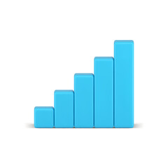 Graph blue bar diagram business profit increase analyzing infographic report 3d icon vector