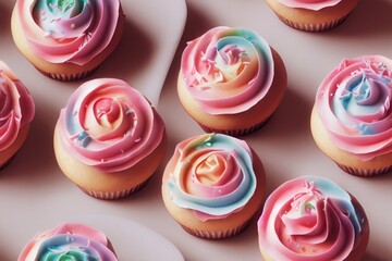 Cupcakes, Cupcake, Cup Cakes, Cupcakes, Birthday, Frosted, Sprinkles, Colorful Seamless Repeating Repeatable Texture Pattern Tiled Tessellation Background Image