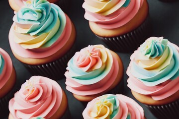 Cupcakes, Cupcake, Cup Cakes, Cupcakes, Birthday, Frosted, Sprinkles, Colorful Seamless Repeating Repeatable Texture Pattern Tiled Tessellation Background Image