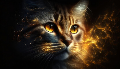 Beautiful Cat Abstract Background. Abstract Light Background. Abstract 3D Background. Gradient design element for Wall art, backgrounds, banners, wallpapers, posters and covers.