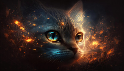 Beautiful Cat Abstract Background. Abstract Light Background. Abstract 3D Background. Gradient design element for Wall art, backgrounds, banners, wallpapers, posters and covers.