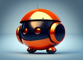 modern cartoon mascot robot, logotype robot icon generative ai