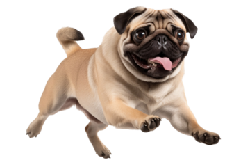 pug dog isolated on white background