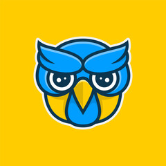 head of owl bird logo mascot illustrations