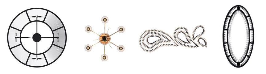 crystal chandelier for the interior isolated on white background, home lighting, 3D illustration, cg render