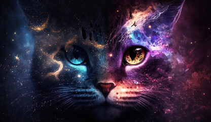 Beautiful Cat Abstract Background. Abstract Light Background. Abstract 3D Background. Gradient design element for Wall art, backgrounds, banners, wallpapers, posters and covers.