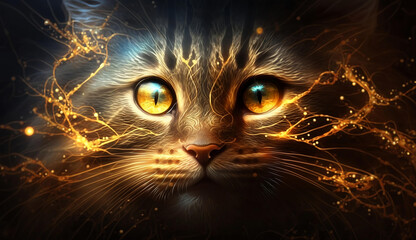 Beautiful Cat Abstract Background. Abstract Light Background. Abstract 3D Background. Gradient design element for Wall art, backgrounds, banners, wallpapers, posters and covers.
