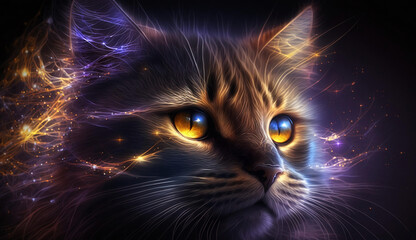 Beautiful Cat Abstract Background. Abstract Light Background. Abstract 3D Background. Gradient design element for Wall art, backgrounds, banners, wallpapers, posters and covers.