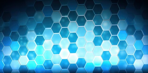 Abstract hexagon blue theme background, hexagon blue background, abstract blue technology background. Generative AI