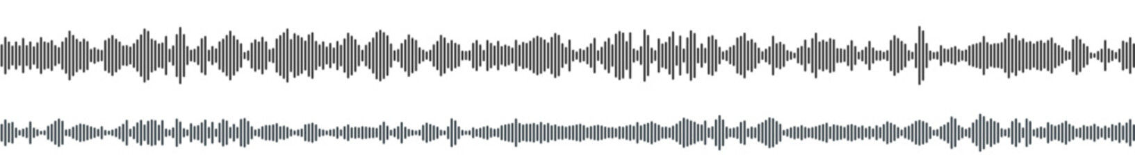 seamless sound waveform pattern for radio podcasts, music player, video editor, voise message in social media chats, voice assistant, recorder. vector illustration