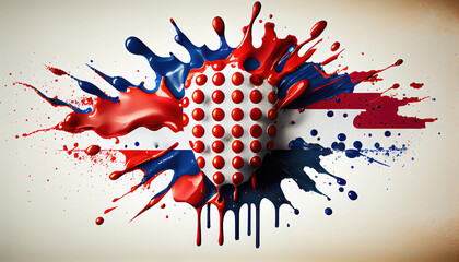 Liquid Paint Colors of Croatia Country Flag Dripping and Explosion on White Backdrop Generative AI