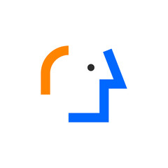 Abstract geometric profile of person, business logo