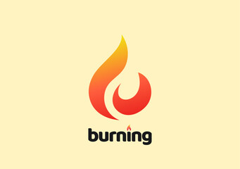 Fire Burning letter b concept