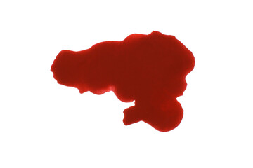 Red blood stain isolated on white